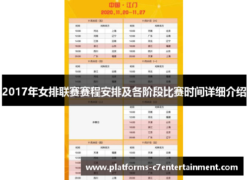 2017年女排联赛赛程安排及各阶段比赛时间详细介绍 2017年女排联赛赛程安排及各阶段比赛时间详细介绍